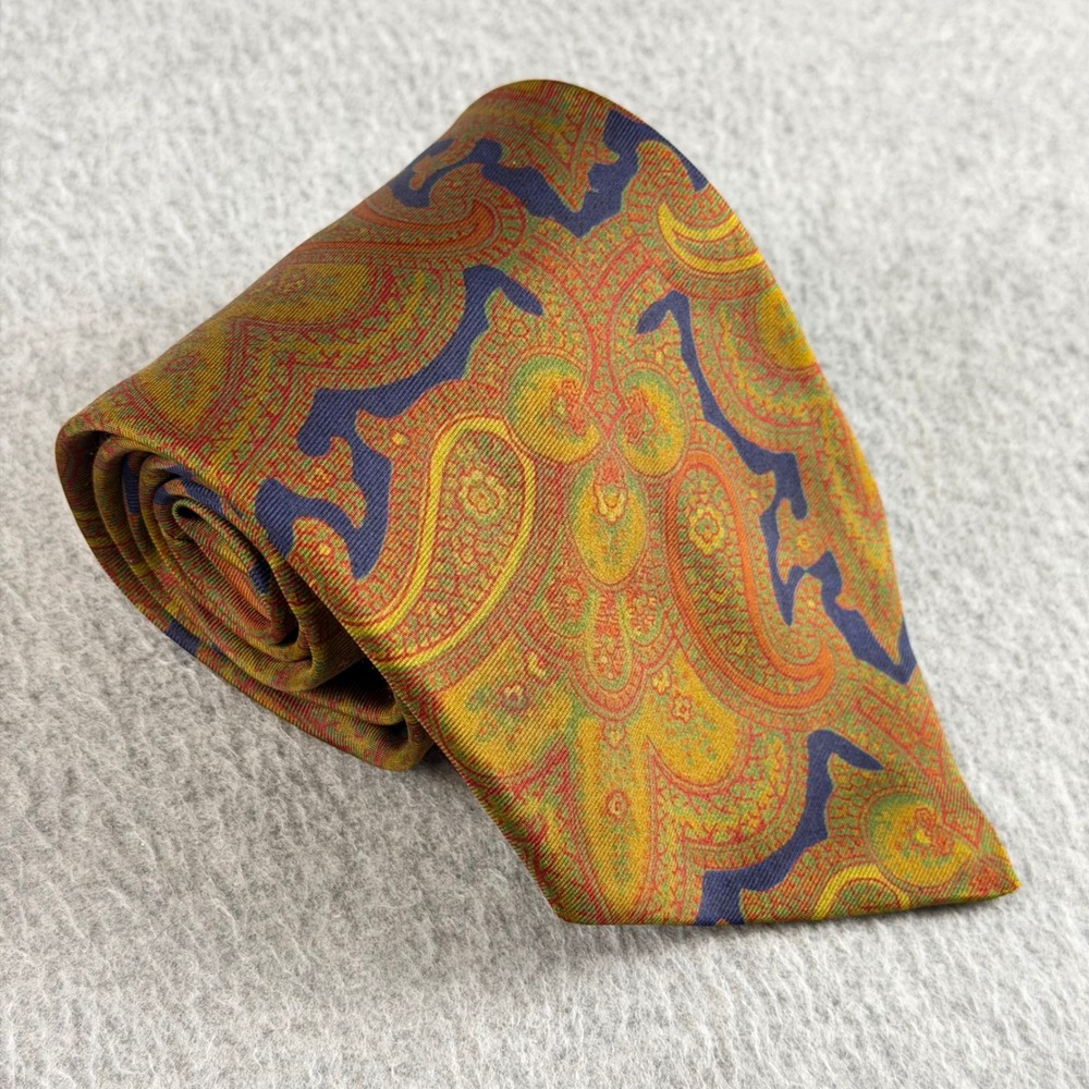 Vintage Liberty of London Silk Tie Real Madder Paisley Handblock England 56x4"